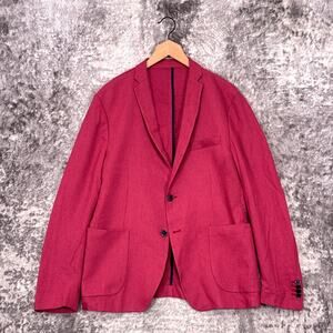 David Naman Blazer 52 / US 42 Mens Pink Woven Lightweight Slim Unconstructed